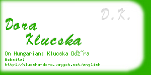 dora klucska business card